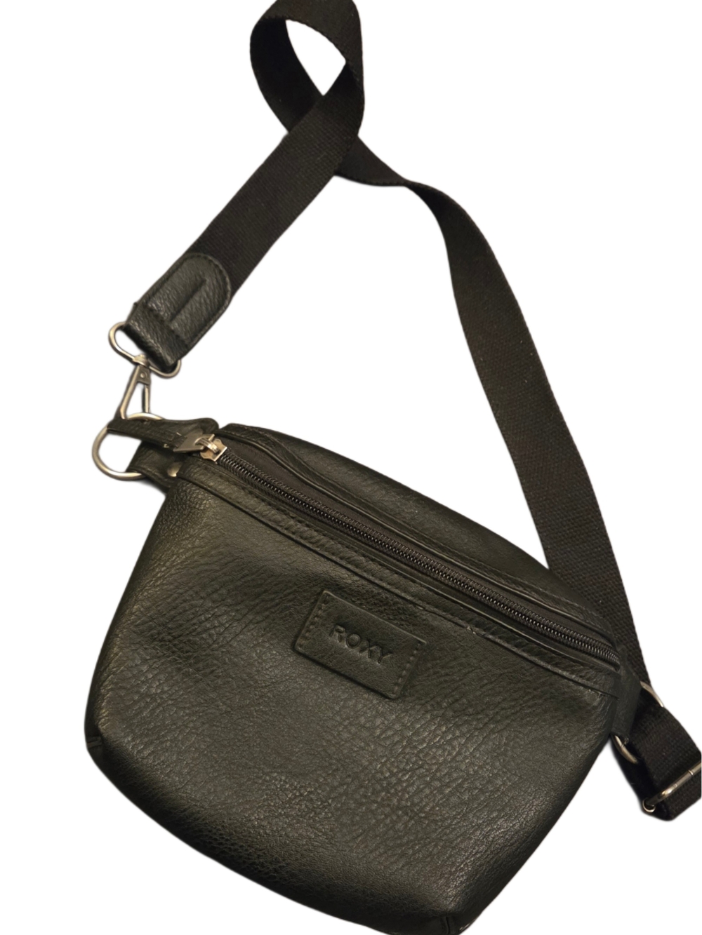 Roxy Black Faux Leather Crossbody Belt Bag